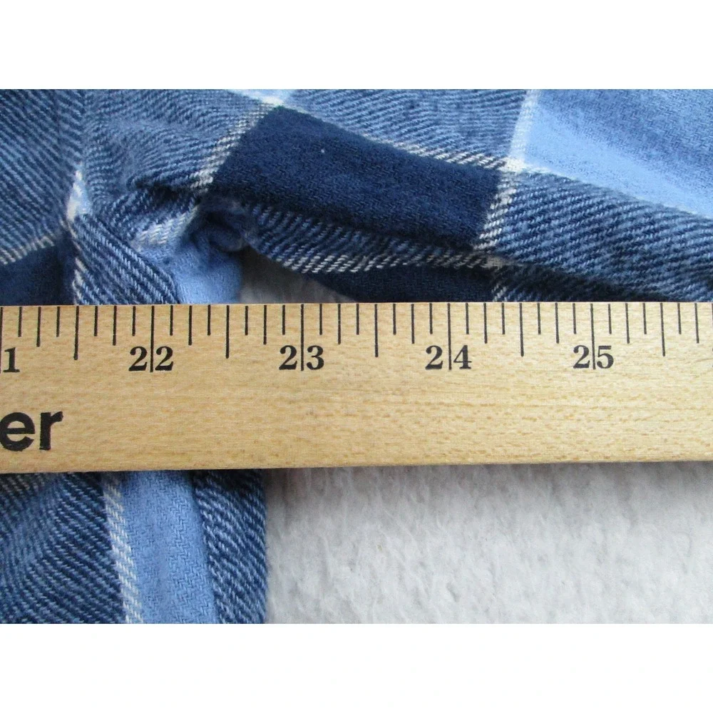 Levis SilverTab Shirt Mens Small Blue Plaid Flannel Oversized Button Down Pocket